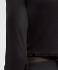 Hold Tight Straight-Hem Cropped Long-Sleeve Shirt