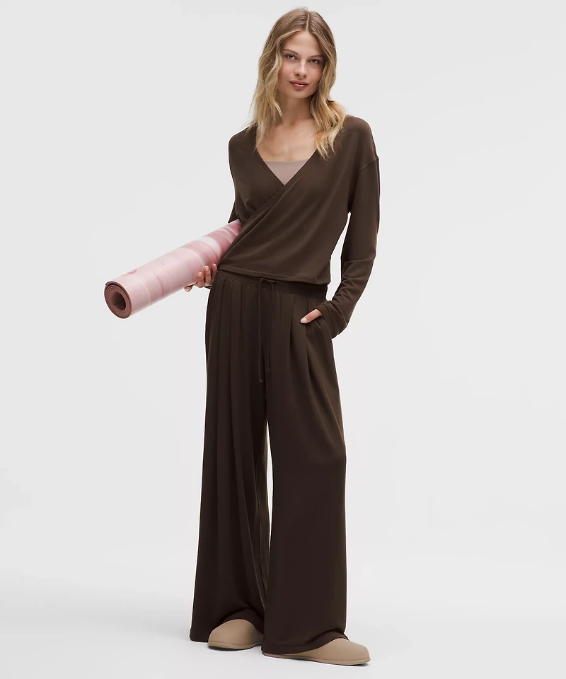 BeCalm Wrap-Front Long-Sleeve Shirt