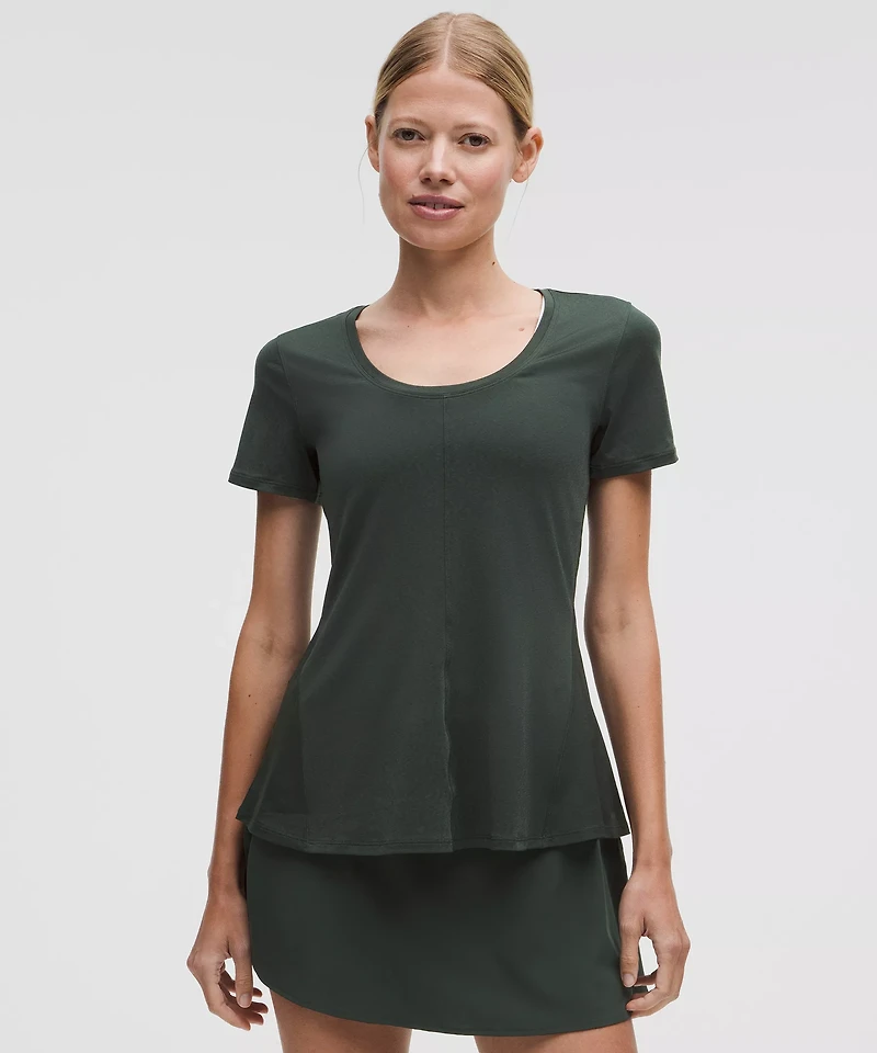 Lightweight Flowy Hem Short-Sleeve Shirt | Women's Short Sleeve Shirts & Tee's