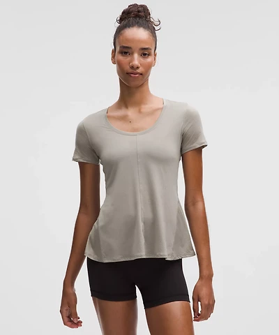 Lightweight Flowy Hem Short-Sleeve Shirt | Women's Short Sleeve Shirts & Tee's