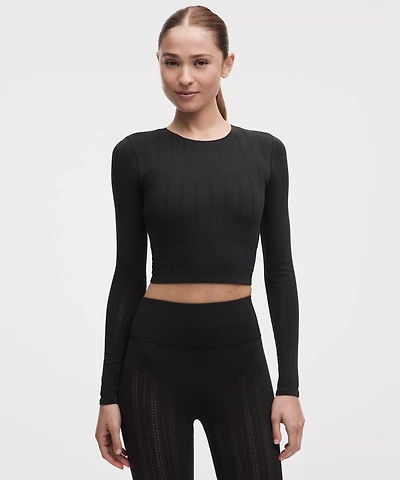 RevealKnit Pointelle Long-Sleeve Shirt