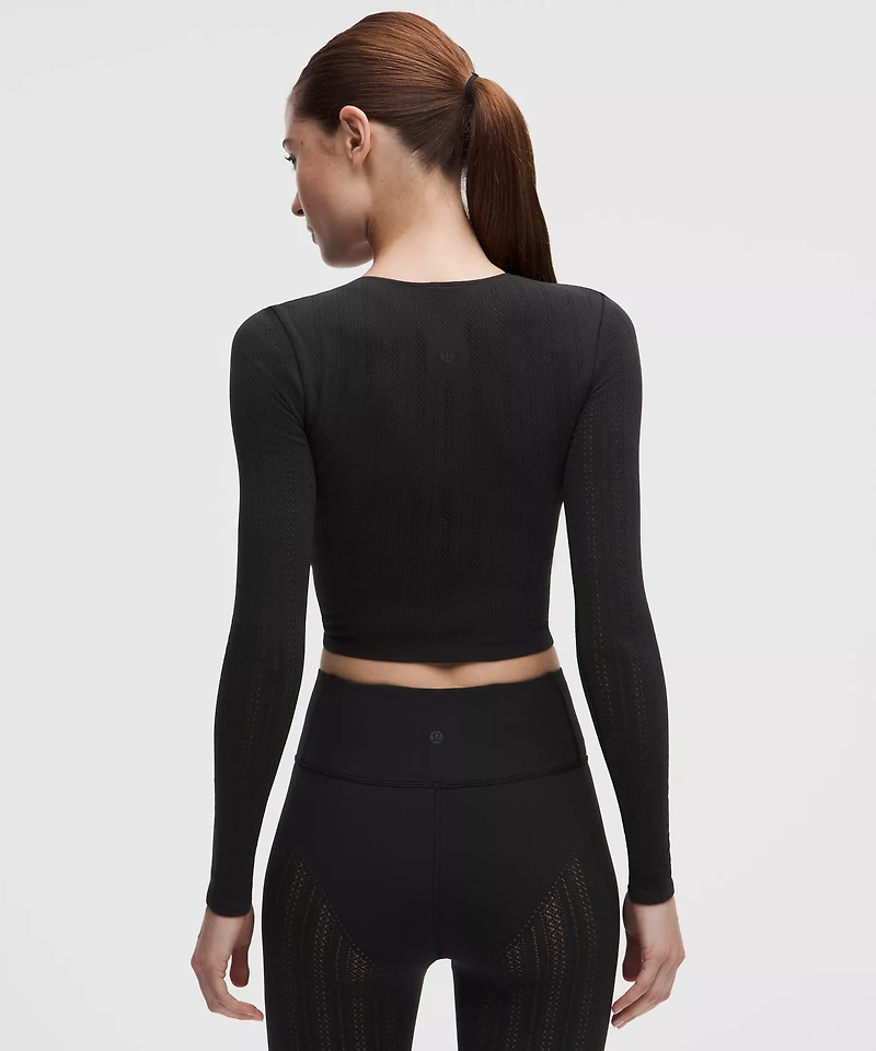 RevealKnit Pointelle Long-Sleeve Shirt