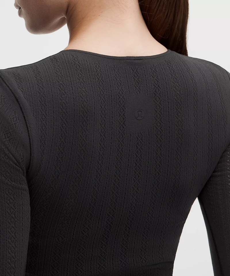 RevealKnit Pointelle Long-Sleeve Shirt