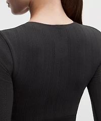RevealKnit Pointelle Long-Sleeve Shirt