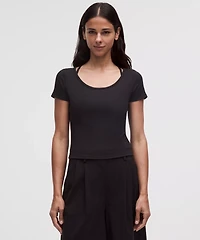 Hold Tight Micro-Rib Cross-Back T-Shirt