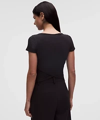 Hold Tight Micro-Rib Cross-Back T-Shirt