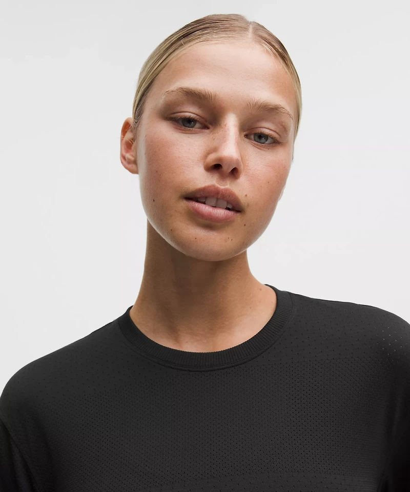 Swiftly Perforated Stripe Long-Sleeve Shirt