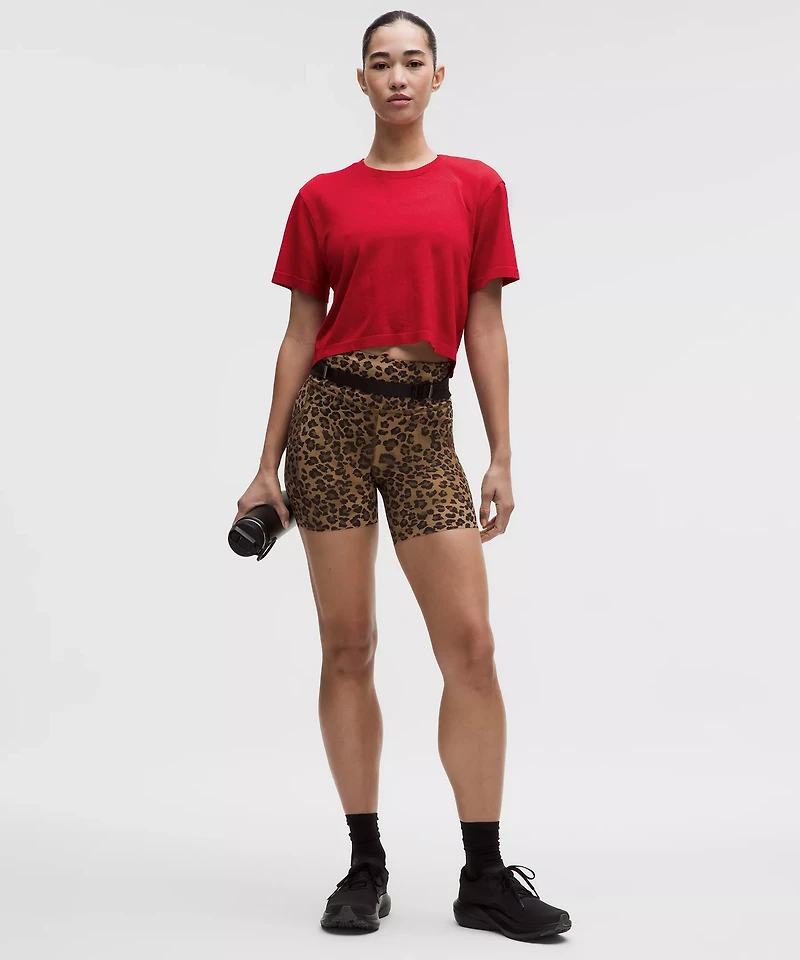 Swiftly Perforated Stripe Short-Sleeve Shirt