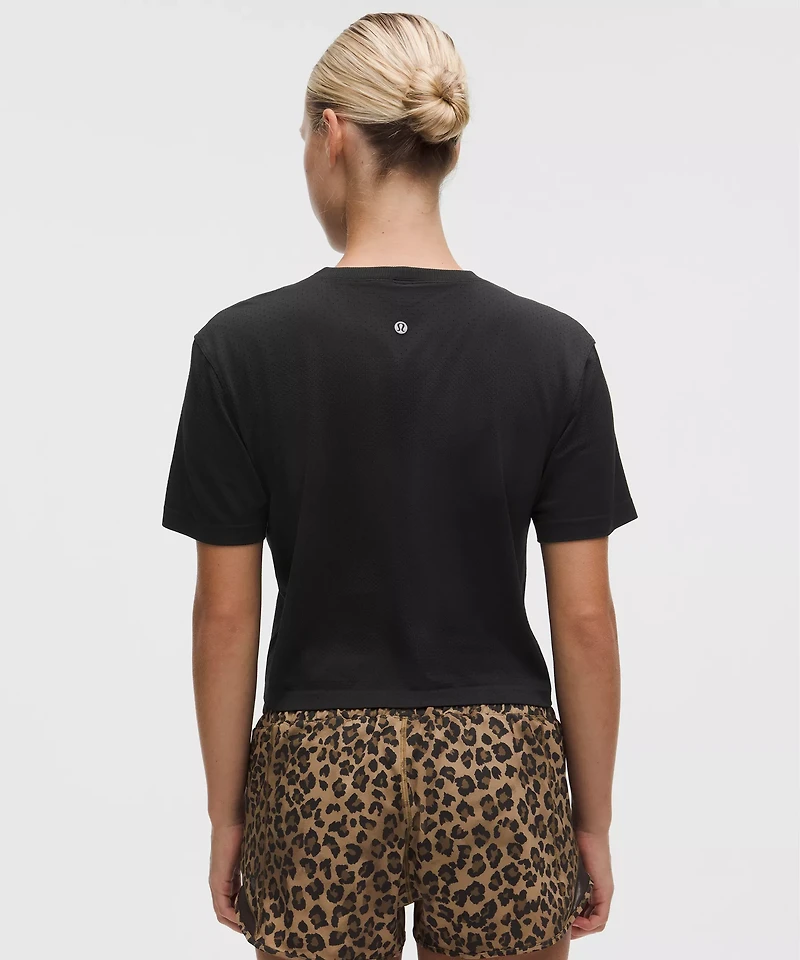 Swiftly Perforated Stripe Short-Sleeve Shirt