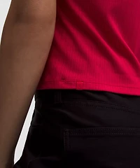 Hold Tight Micro-Rib Straight-Hem T-Shirt