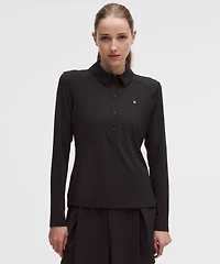 Quick-Dry Long-Sleeve Polo Shirt *Straight Hem