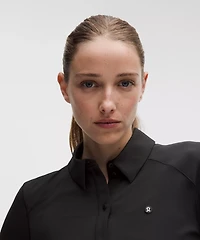 Quick-Dry Long-Sleeve Polo Shirt *Straight Hem