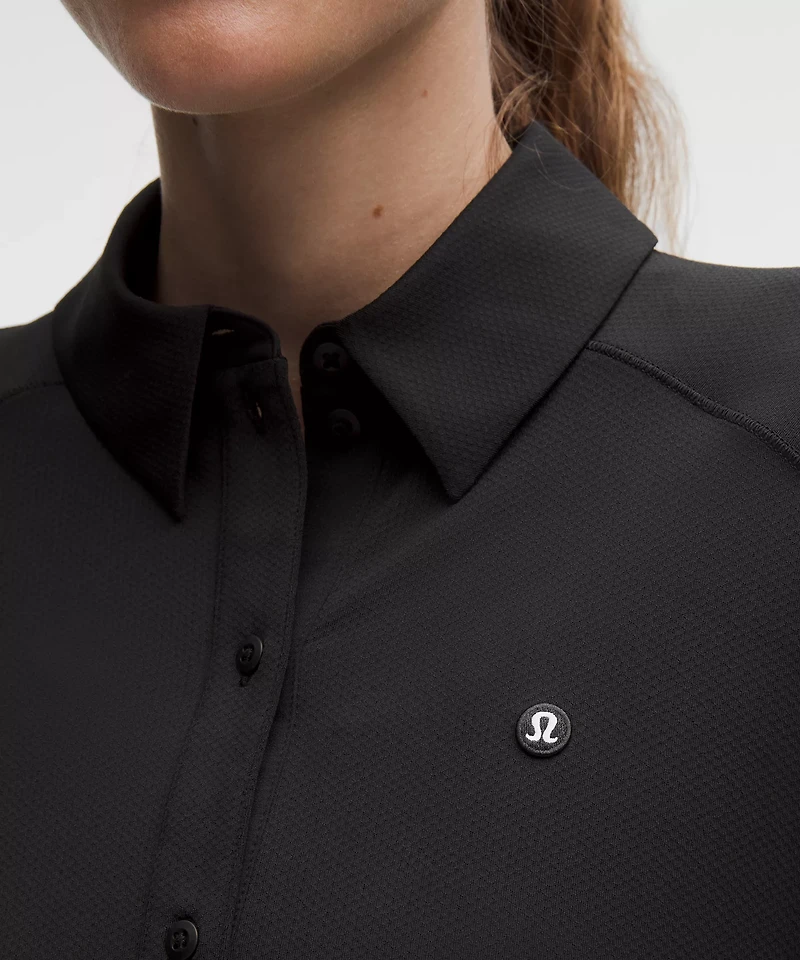 Quick-Dry Long-Sleeve Polo Shirt *Straight Hem