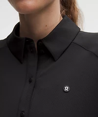 Quick-Dry Long-Sleeve Polo Shirt *Straight Hem