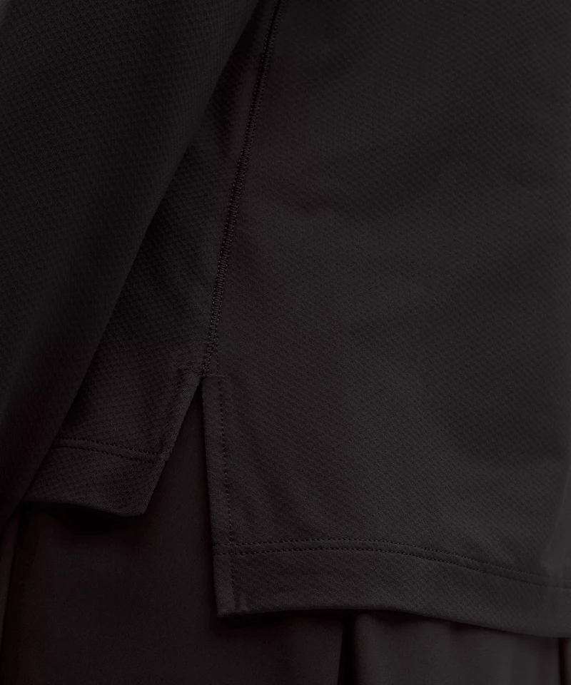 Quick-Dry Long-Sleeve Polo Shirt *Straight Hem