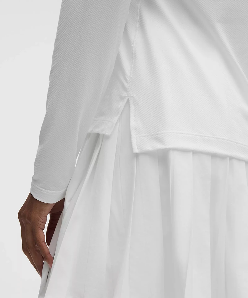 Quick-Dry Long-Sleeve Polo Shirt *Straight Hem