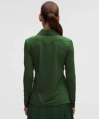 Quick-Dry Long-Sleeve Polo Shirt *Straight Hem