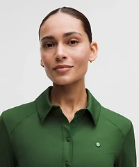 Quick-Dry Long-Sleeve Polo Shirt *Straight Hem