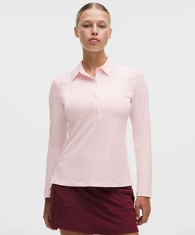 Quick-Dry Long-Sleeve Polo Shirt *Straight Hem