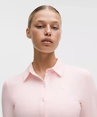 Quick-Dry Long-Sleeve Polo Shirt *Straight Hem