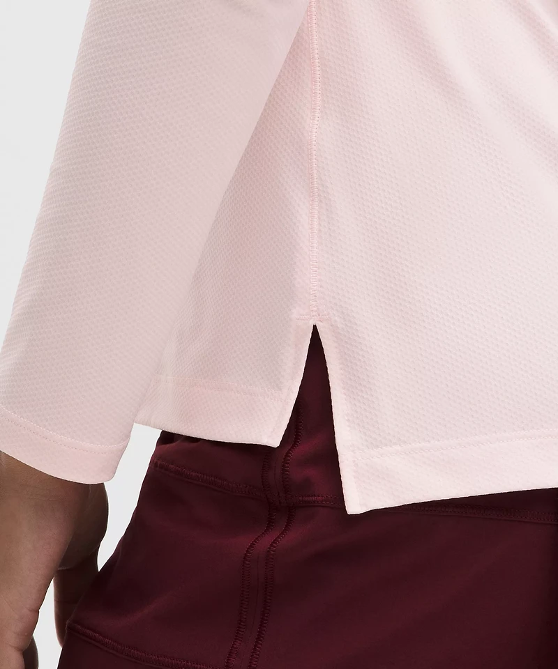 Quick-Dry Long-Sleeve Polo Shirt *Straight Hem