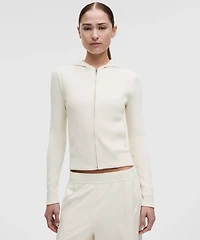 Structured Knit Zip-Up Hoodie