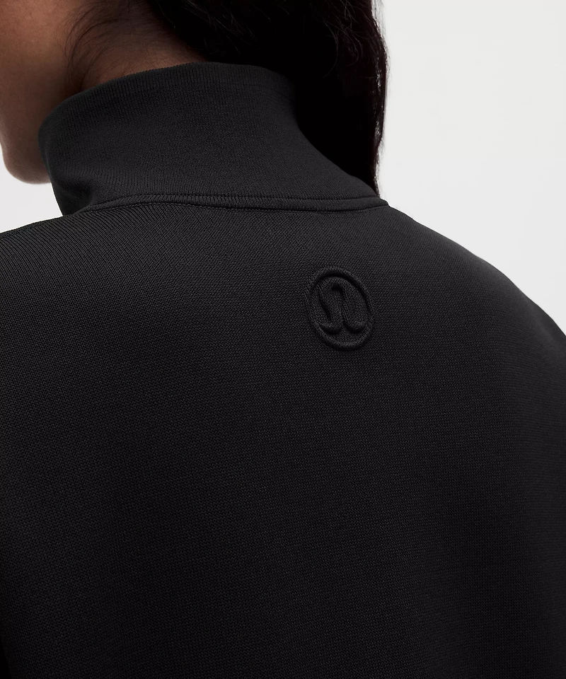Structured Knit Half-Zip Short-Sleeve Shirt