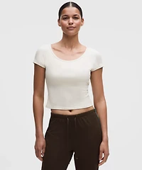 Hold Tight Micro-Rib Cross-Back T-Shirt
