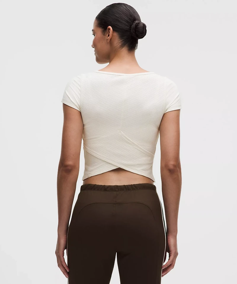 Hold Tight Micro-Rib Cross-Back T-Shirt