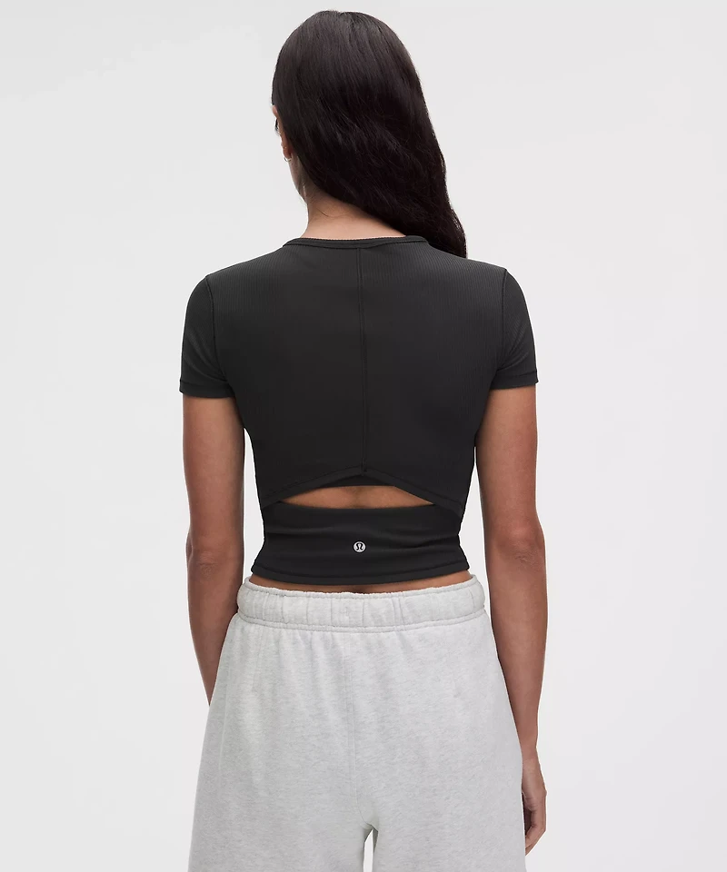 All It Takes Ribbed Keyhole Short-Sleeve Shirt