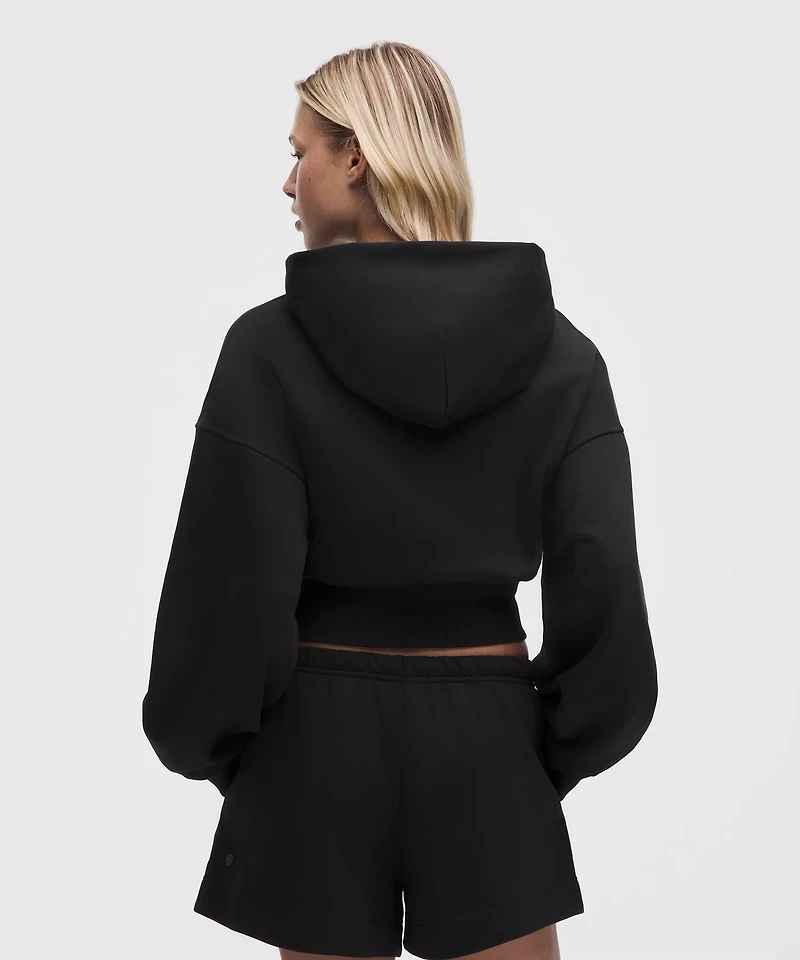French Terry Cropped Full-Zip Hoodie