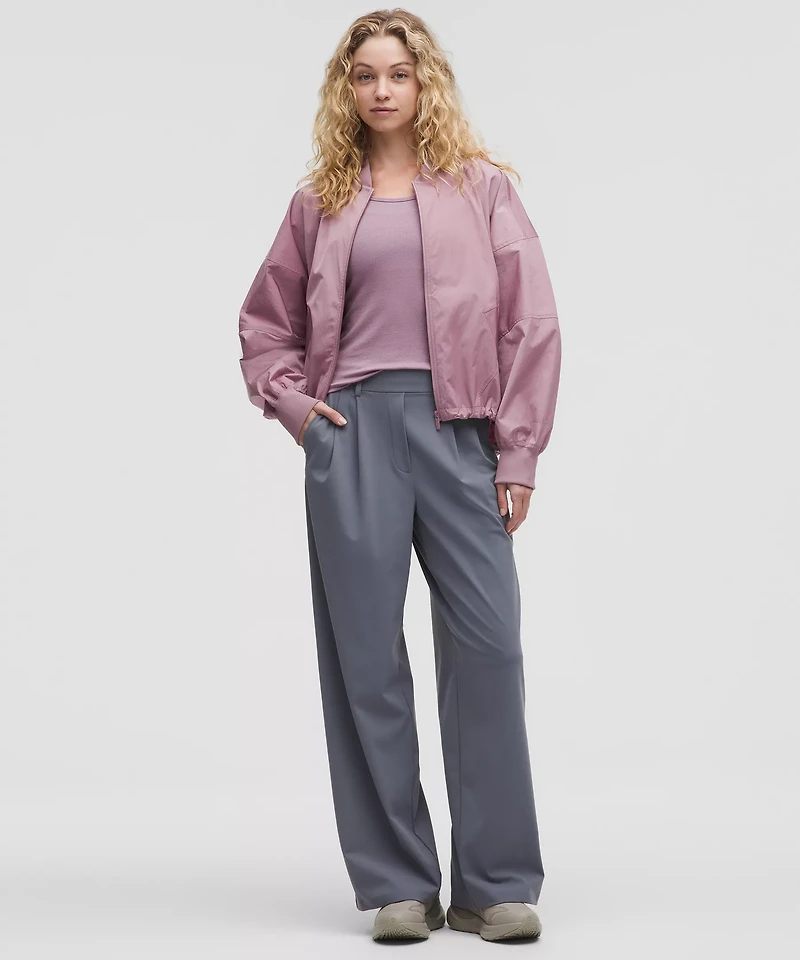 Lightweight Hem-Cinch Bomber Jacket