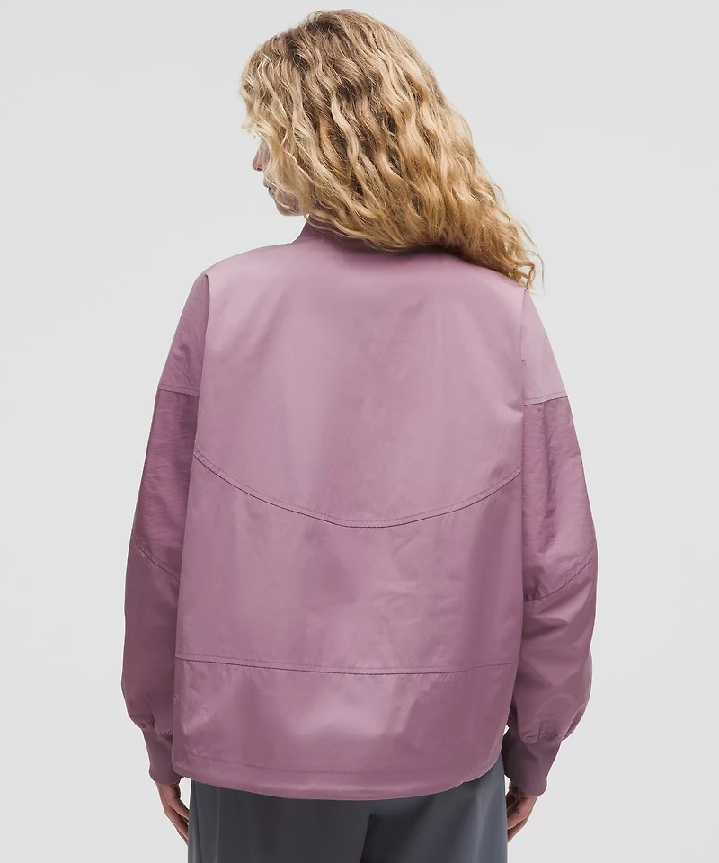 Lightweight Hem-Cinch Bomber Jacket