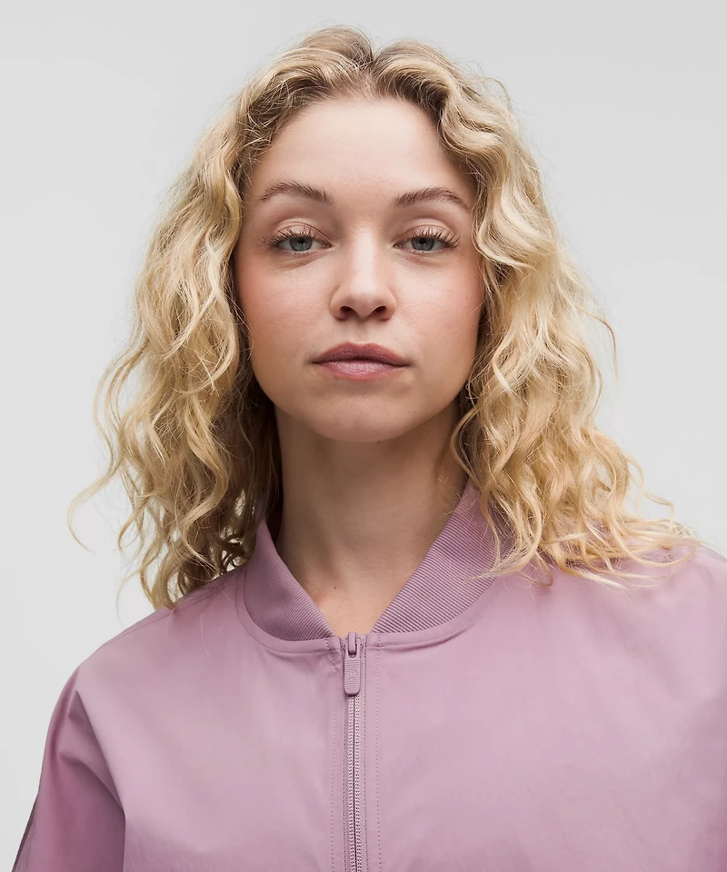 Lightweight Hem-Cinch Bomber Jacket