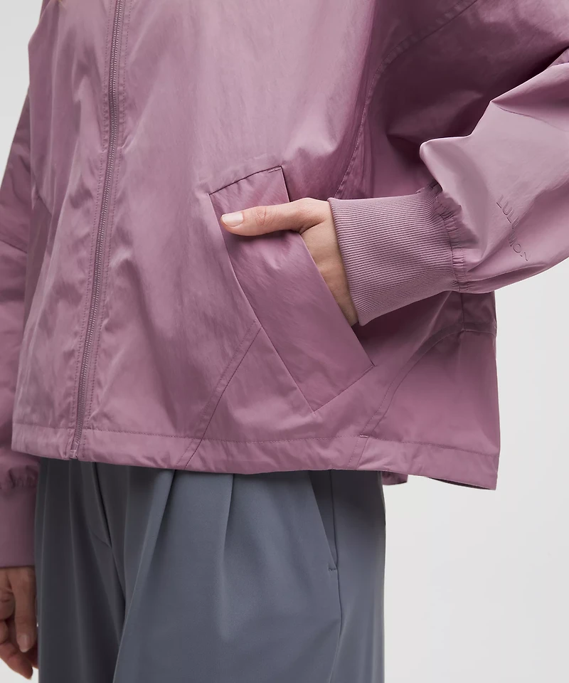 Lightweight Hem-Cinch Bomber Jacket