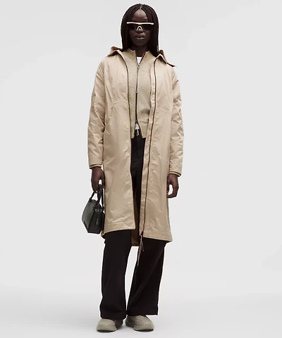 Taffeta Removable-Hood Long Jacket *SLNSH Collection | Women's Coats & Jackets