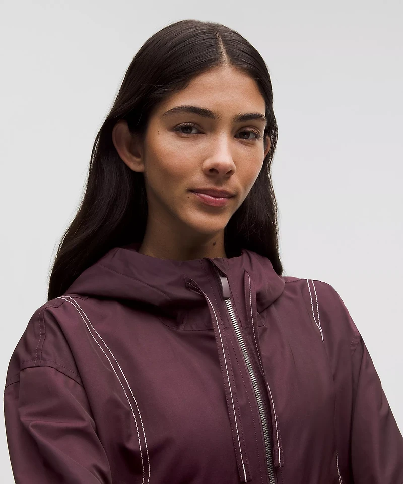 Water-Resistant Cropped Hooded Jacket