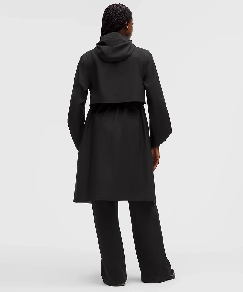 Lightweight Cinch-Waist Rain Coat