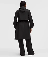 Lightweight Cinch-Waist Rain Coat