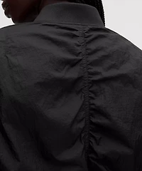 Curved-Hem Cropped Bomber