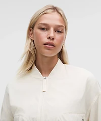 Curved-Hem Cropped Bomber