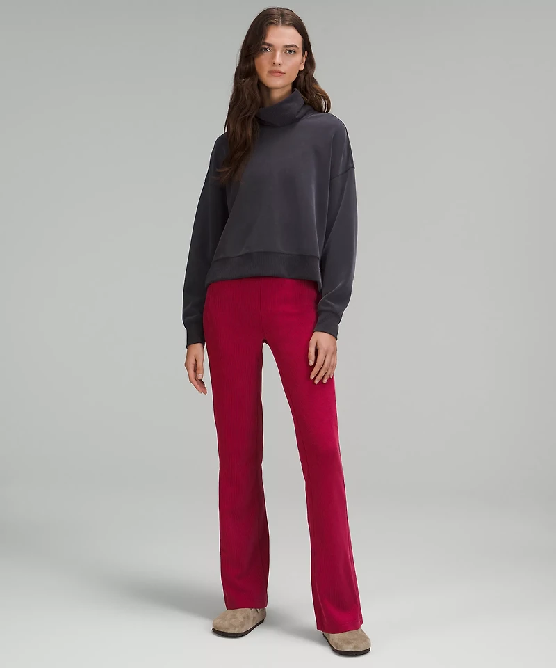 Brushed Softstreme Ribbed Zip-Flared Pant 32.5" | Women's Sweatpants