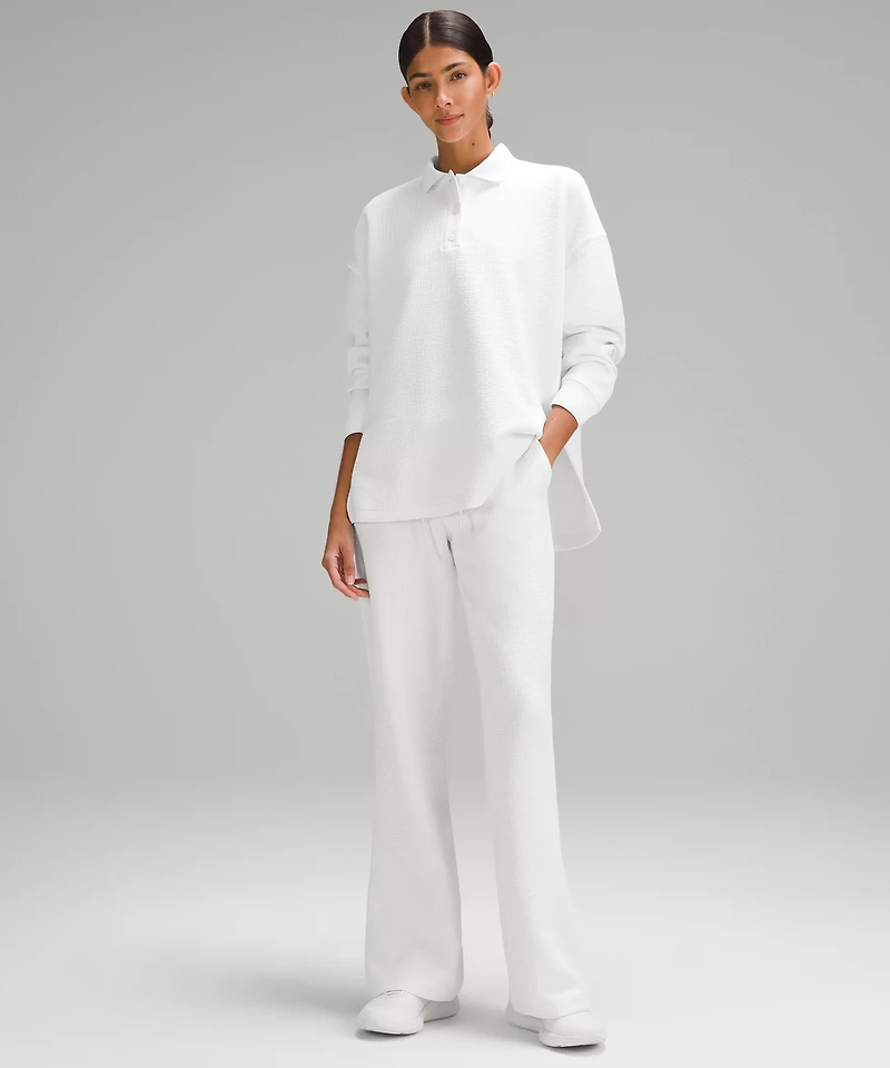 Textured High-Rise Flared Track Pant 32" | Women's Pants