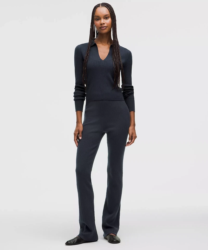 Ribbed Merino Wool-Blend Pant | Women's Pants