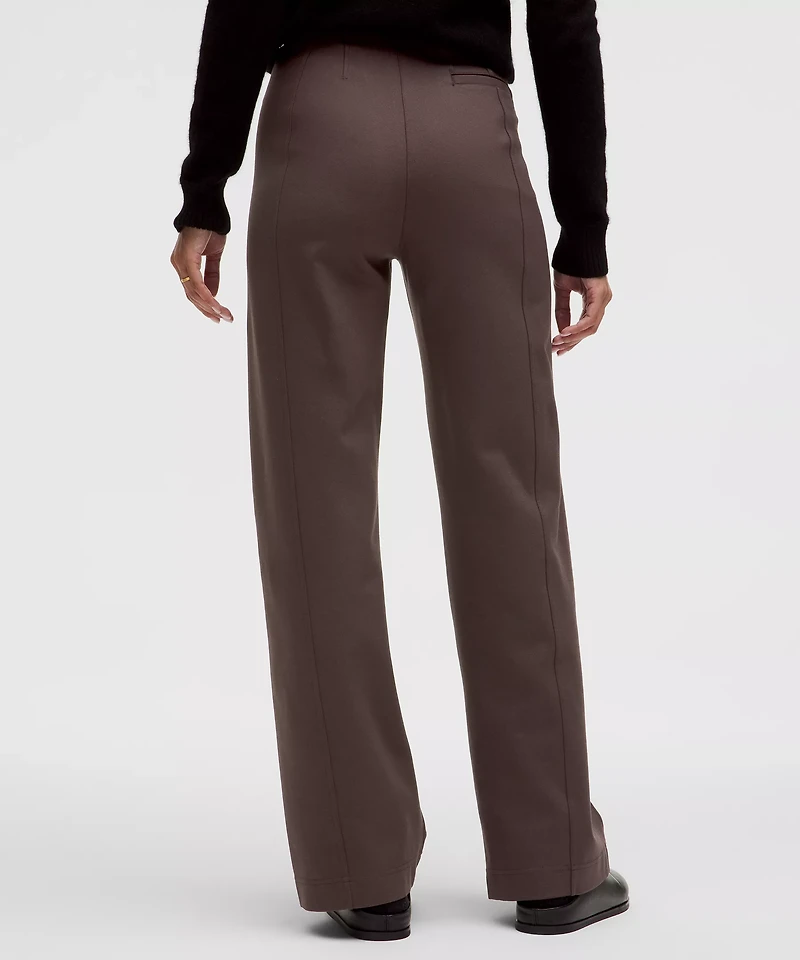 Stretch Knit Straight-Leg Pull-On Pant