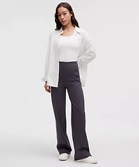 Stretch Knit Straight-Leg Pull-On Pant