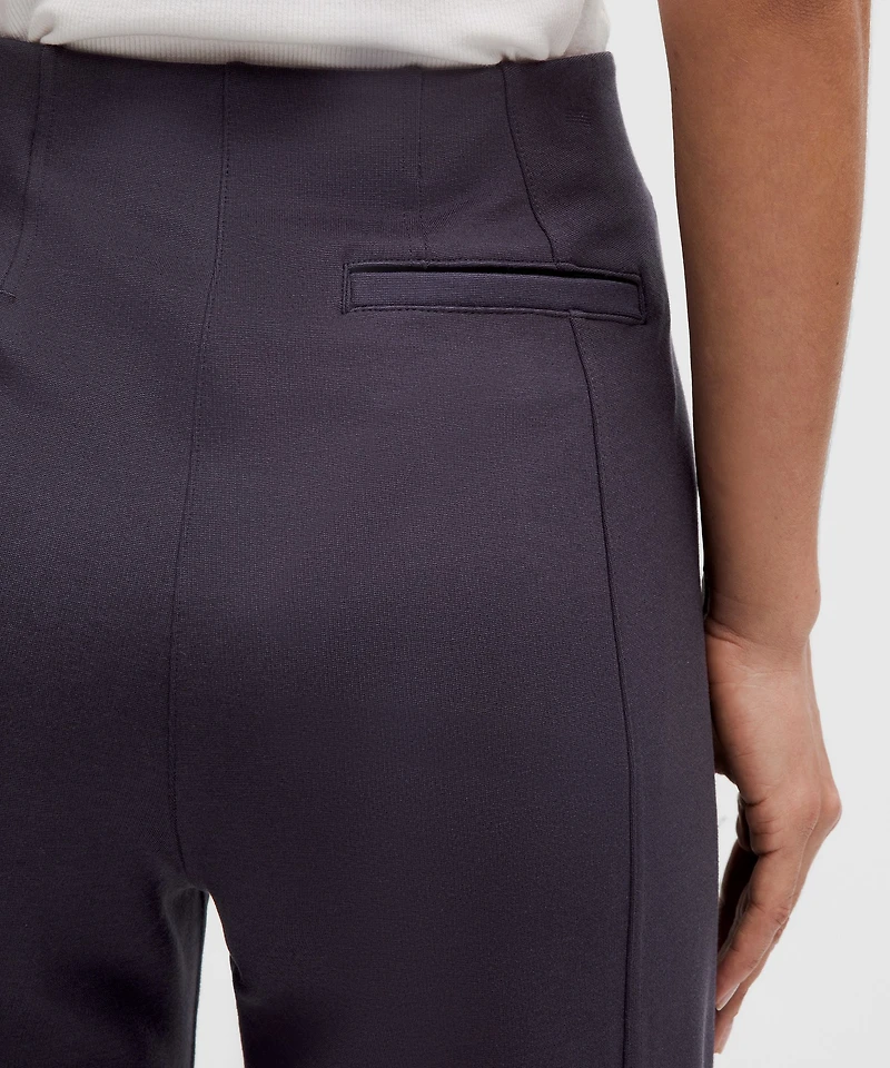 Stretch Knit Straight-Leg Pull-On Pant