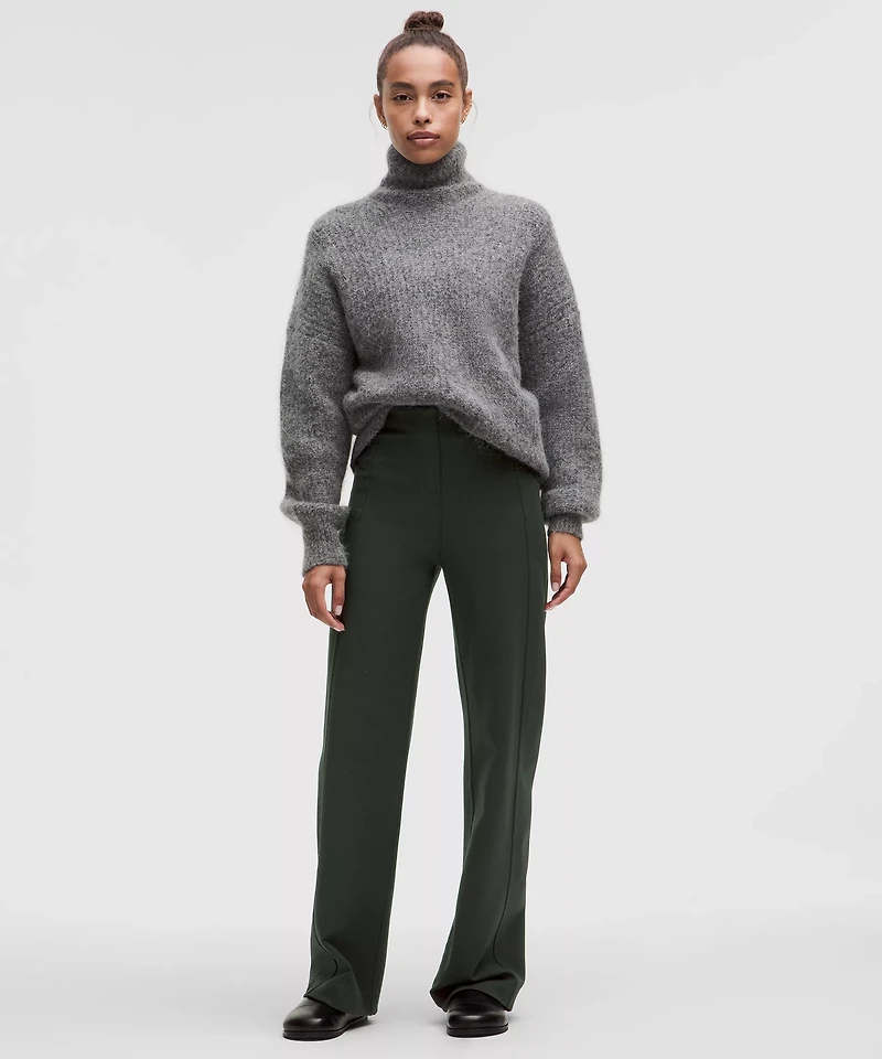 Stretch Knit Straight-Leg Pull-On Pant