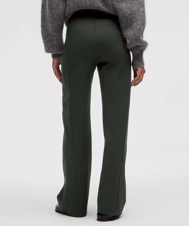 Stretch Knit Straight-Leg Pull-On Pant
