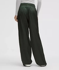 Stretch Satin Nylon Mid-Rise Pant